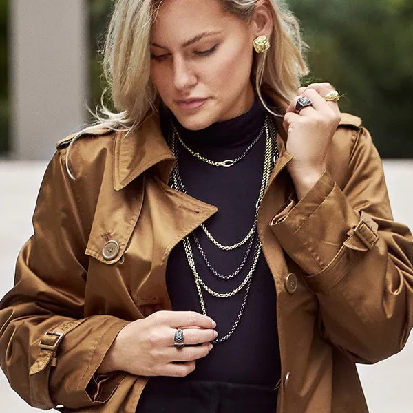 Everyday Chain Necklace 18" - 18K Rose Gold Vermeil   CZ Blanc