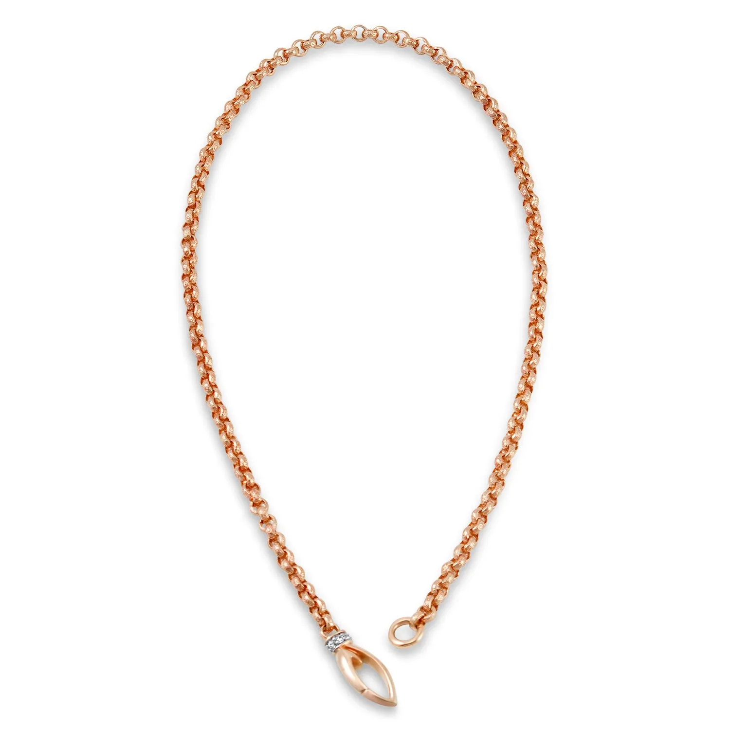 Everyday Chain Necklace 18" - 18K Rose Gold Vermeil   CZ Blanc