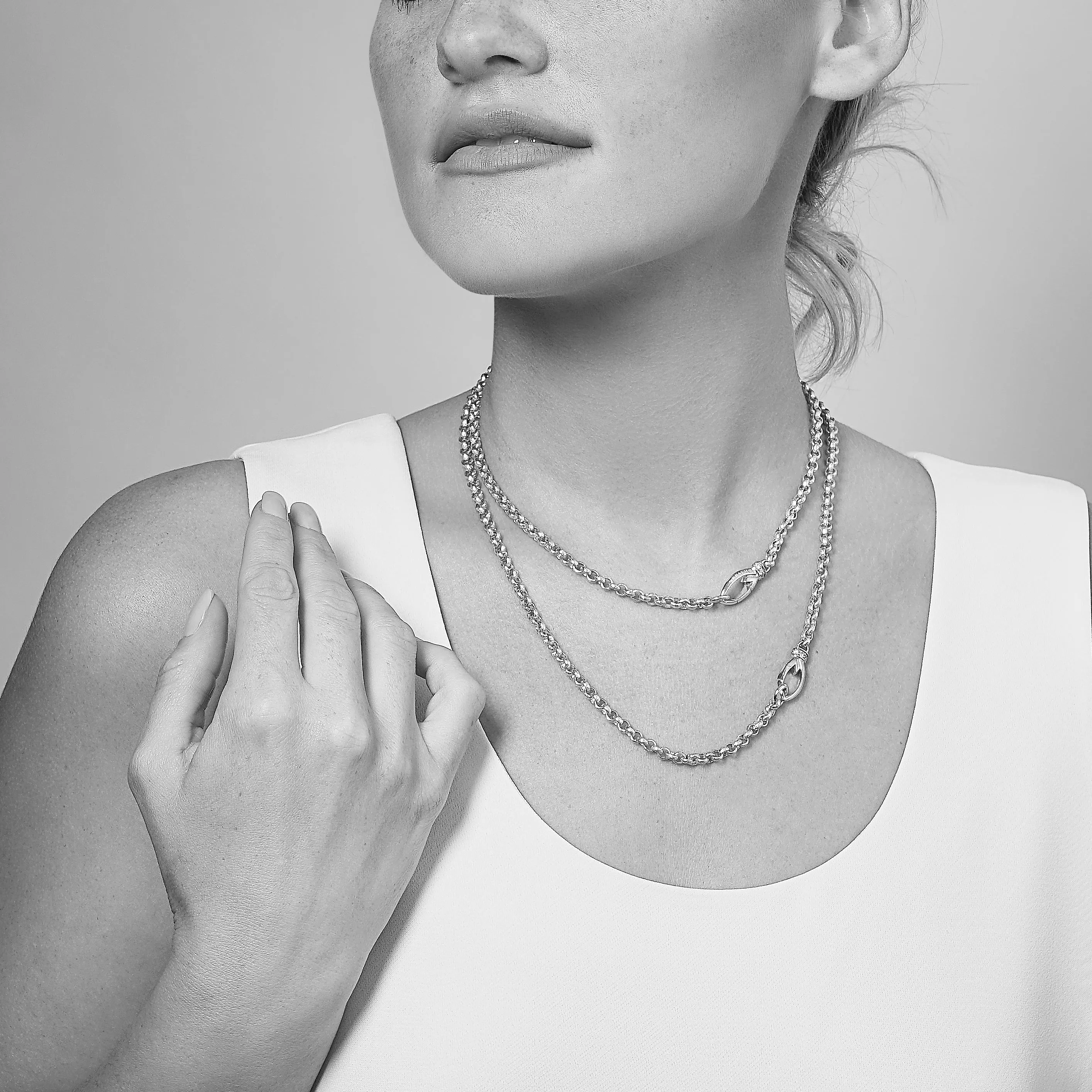 Everyday Chain Necklace 18" - 18K Rose Gold Vermeil   CZ Blanc