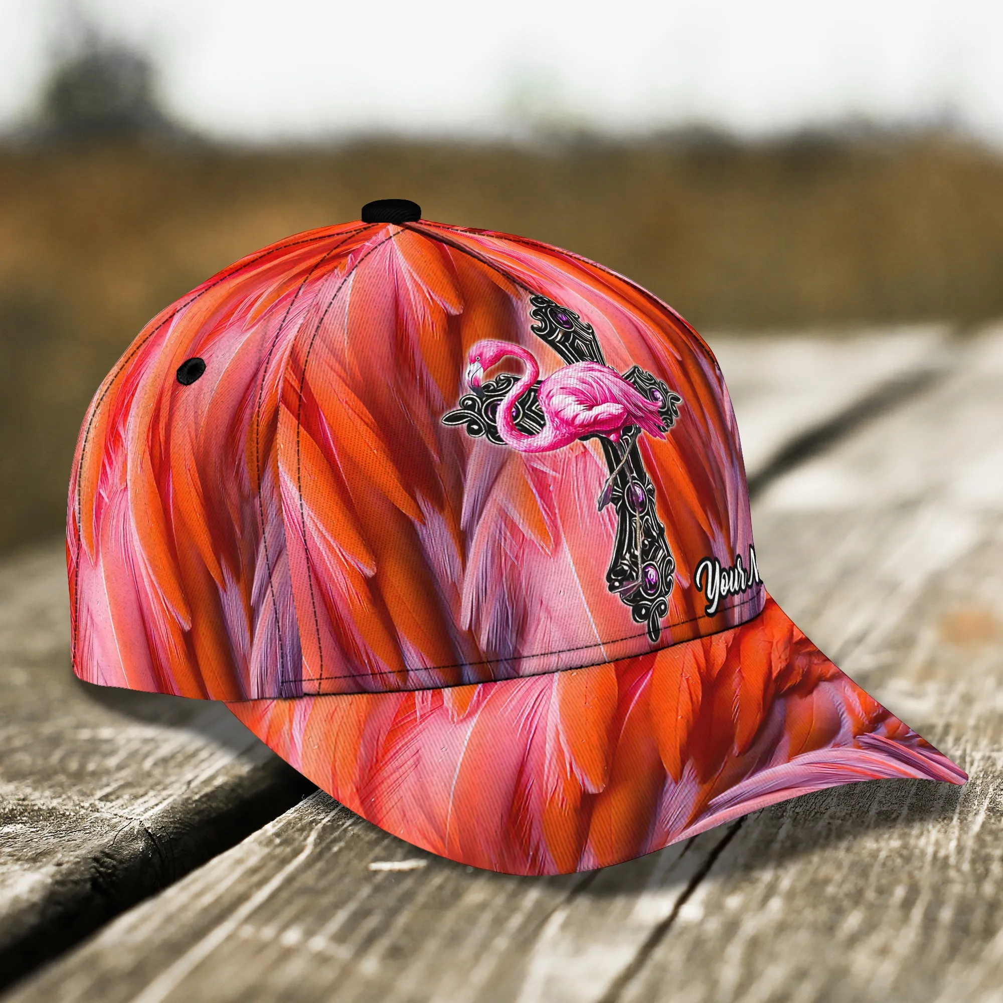 Flamingo Cross - Personalized Name Cap - Loop - H9h3-436