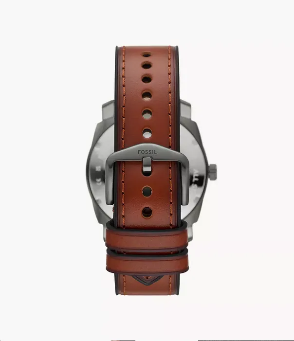 Fossil Machine Three-Hand Date Brown Leather Watch FS5900