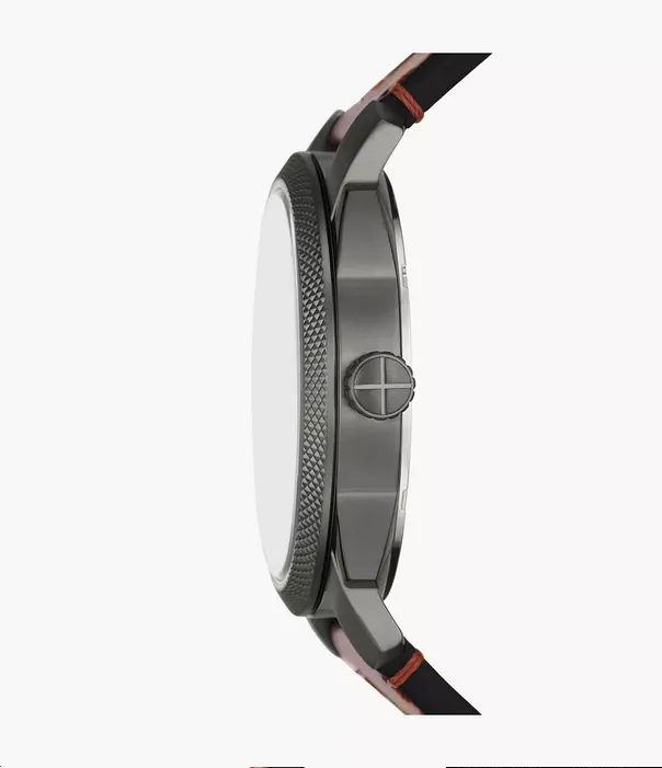Fossil Machine Three-Hand Date Brown Leather Watch FS5900