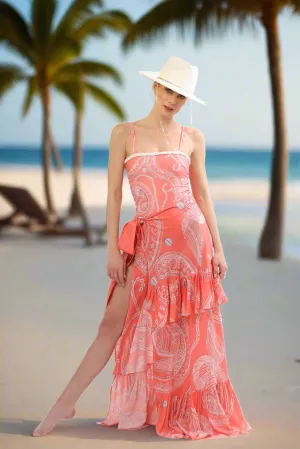 French Riviera Cover Up – Luxury Coral Beachwear 2025
