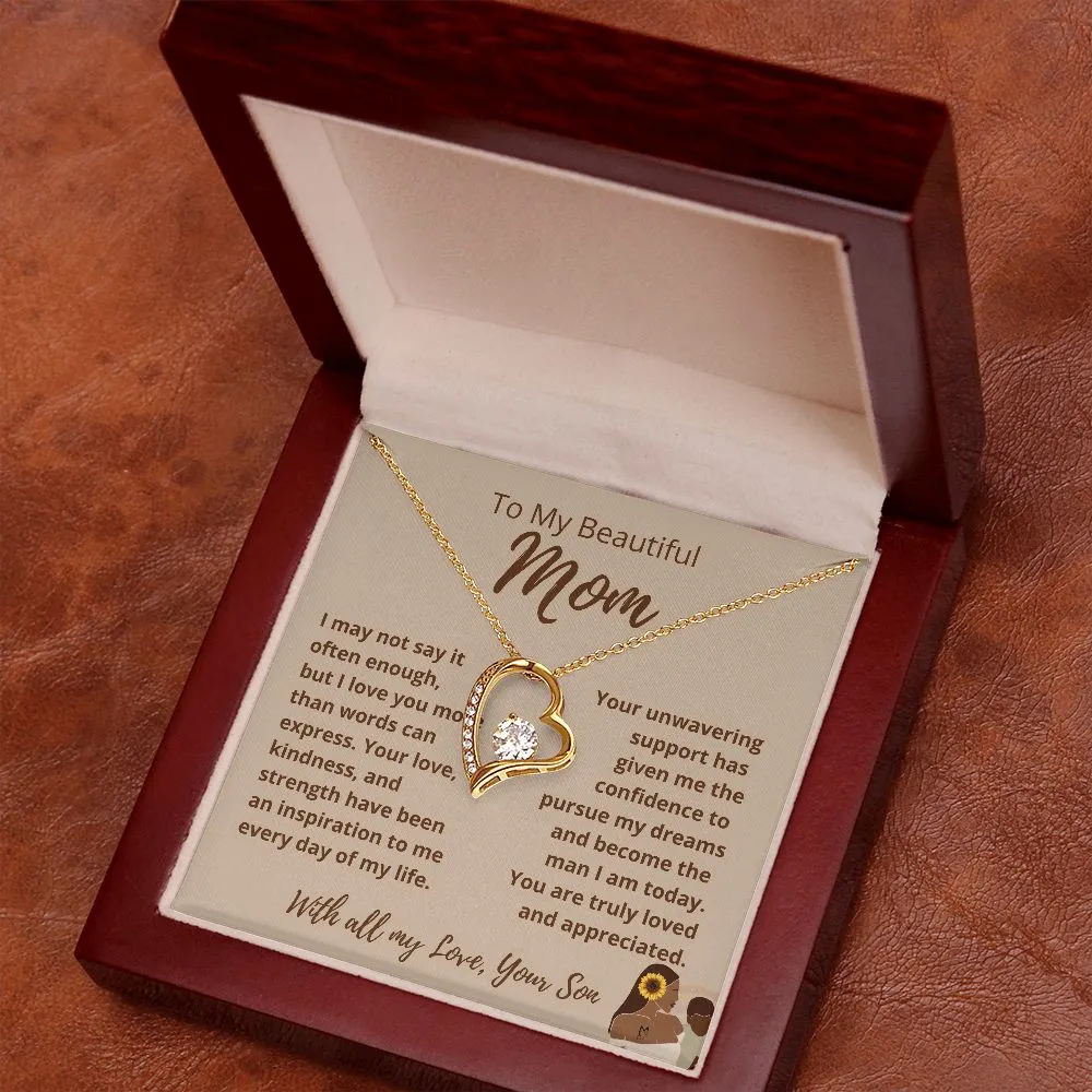 FROM SON To My Beautiful Mom Love Heart