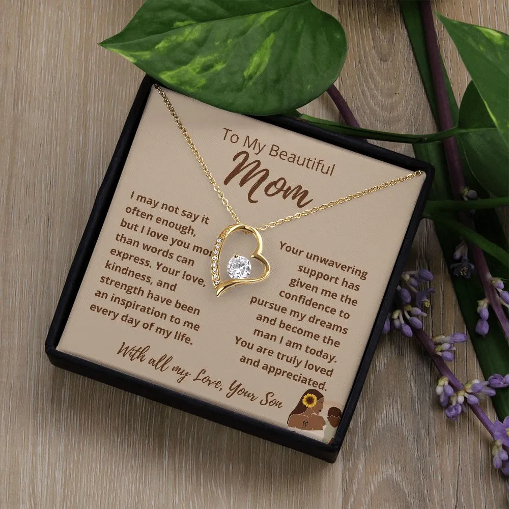 FROM SON To My Beautiful Mom Love Heart
