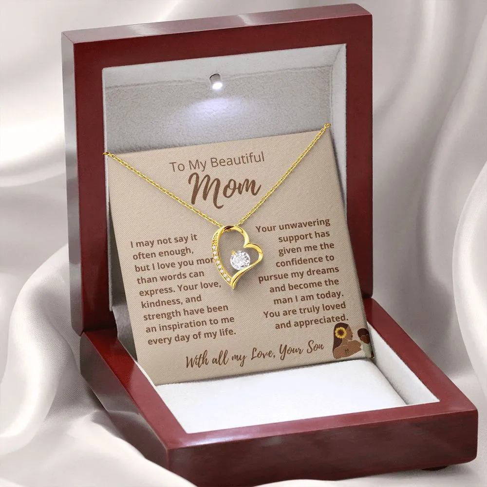 FROM SON To My Beautiful Mom Love Heart