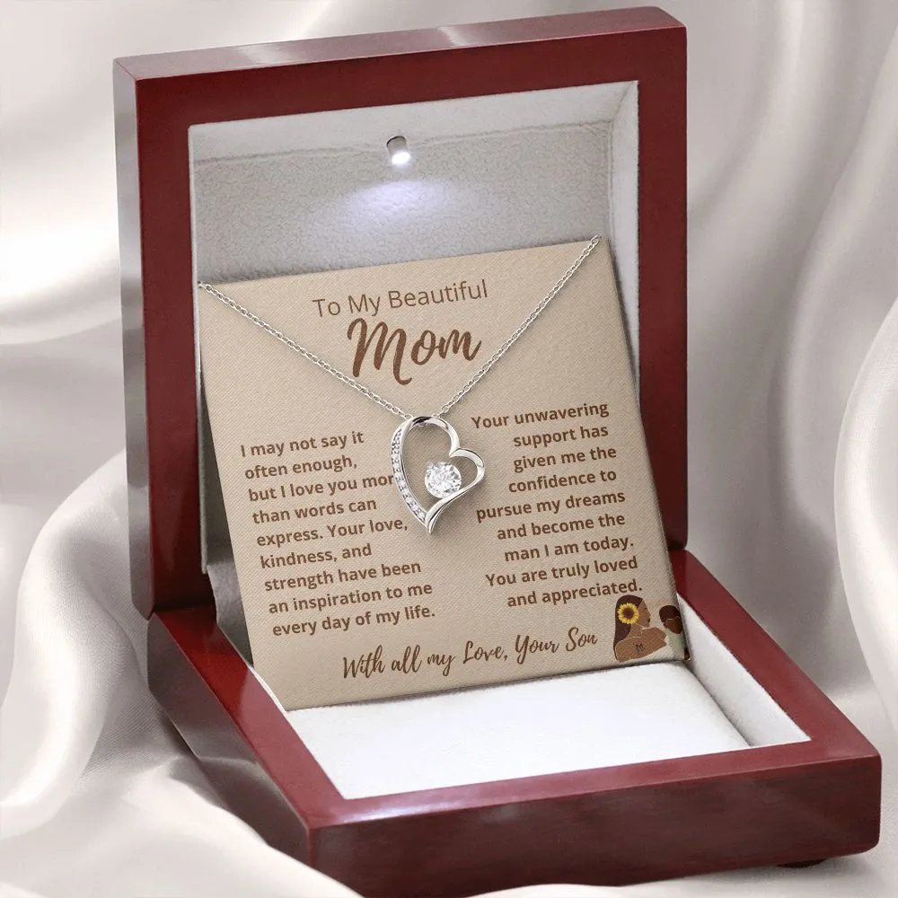 FROM SON To My Beautiful Mom Love Heart