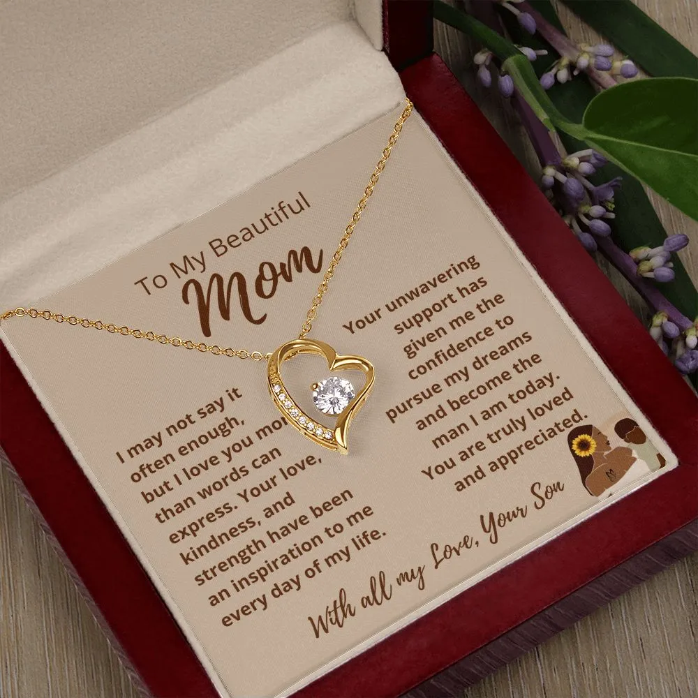 FROM SON To My Beautiful Mom Love Heart