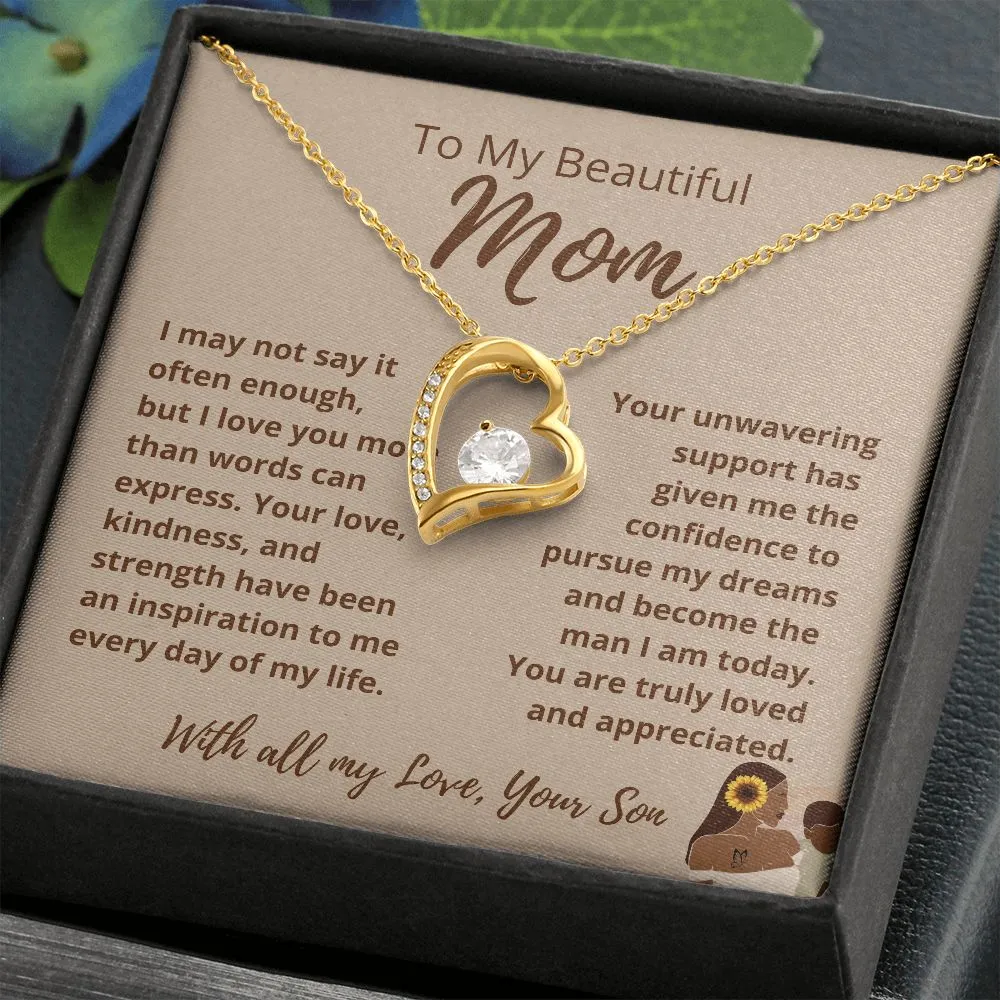 FROM SON To My Beautiful Mom Love Heart