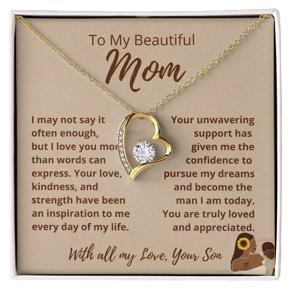 FROM SON To My Beautiful Mom Love Heart