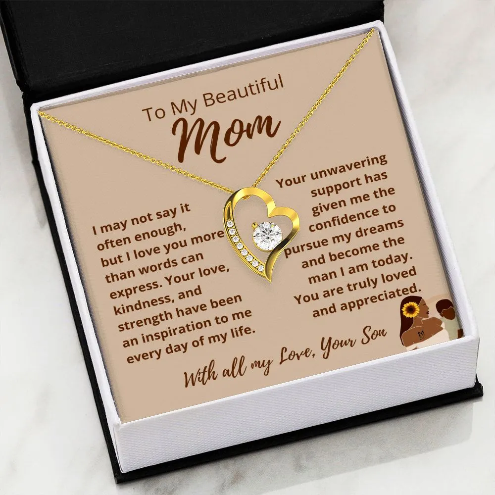FROM SON To My Beautiful Mom Love Heart