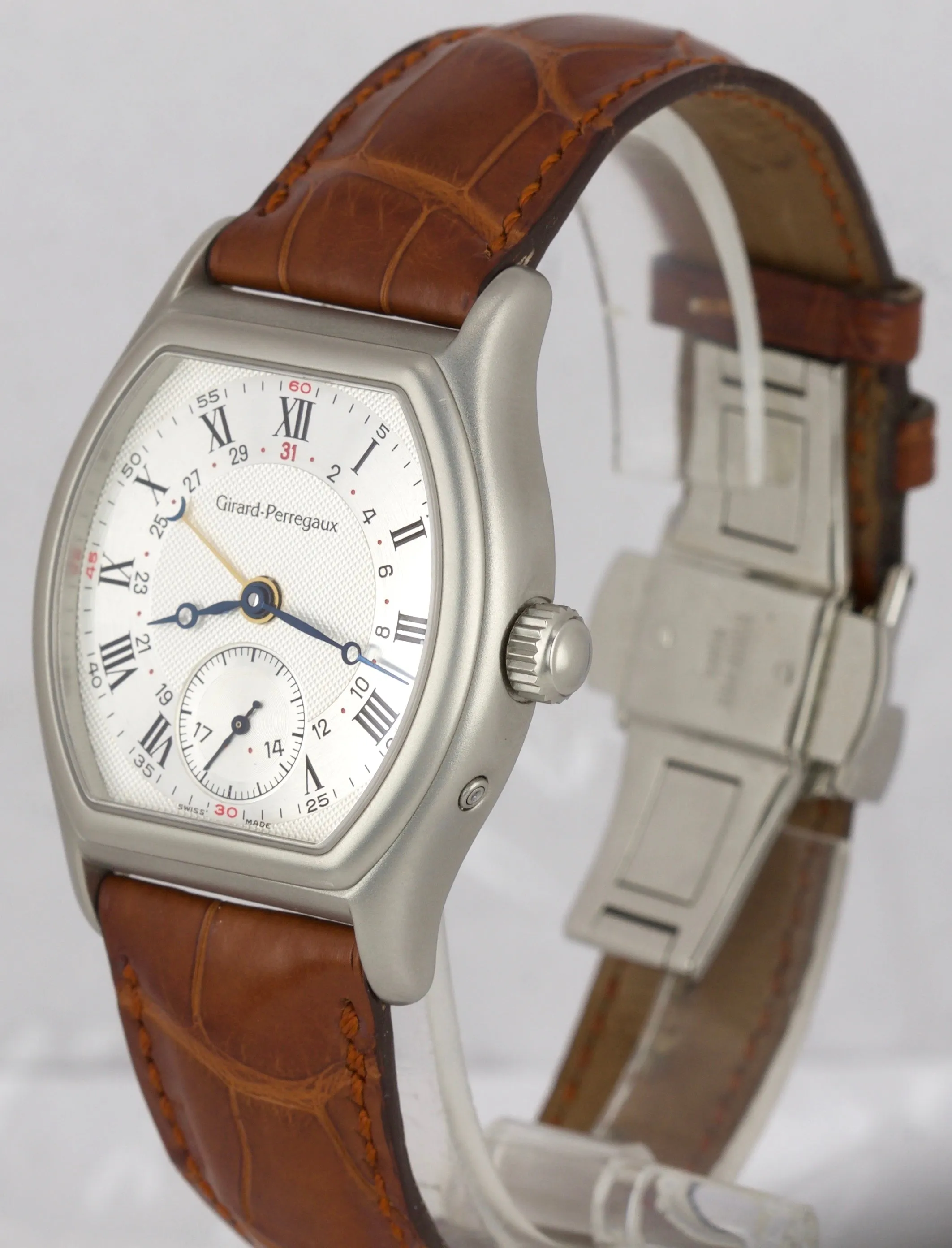 Girard Perregaux Richeville Stainless Steel Silver 34mm Calendar Watch 2730