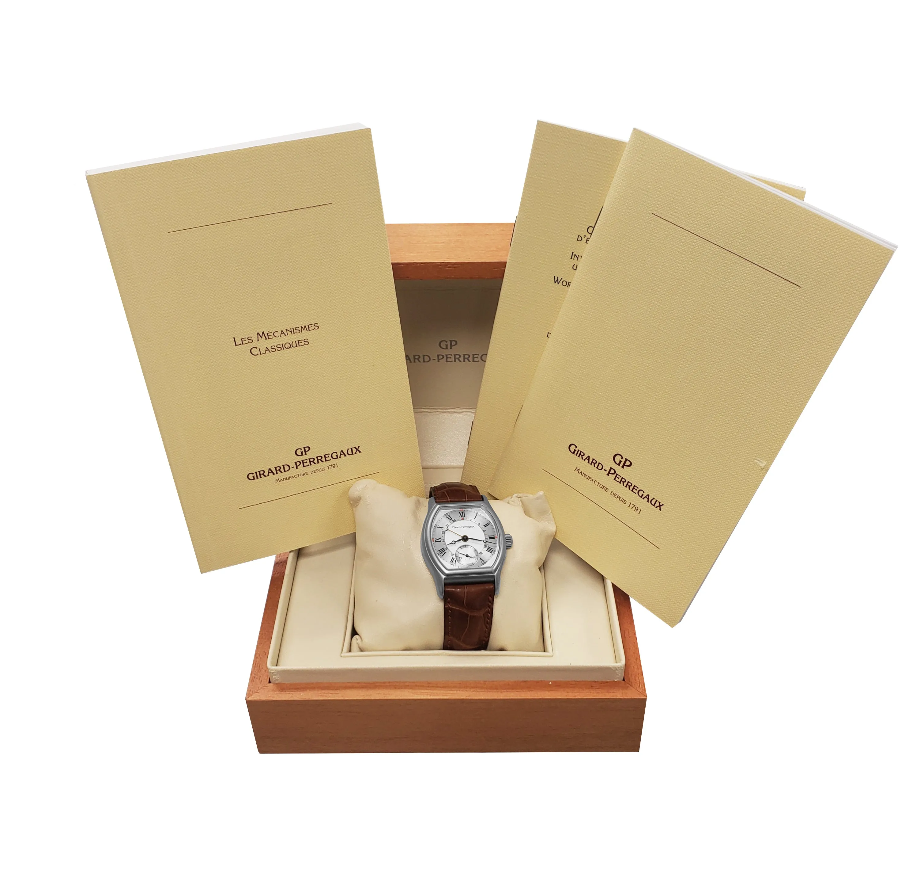Girard Perregaux Richeville Stainless Steel Silver 34mm Calendar Watch 2730