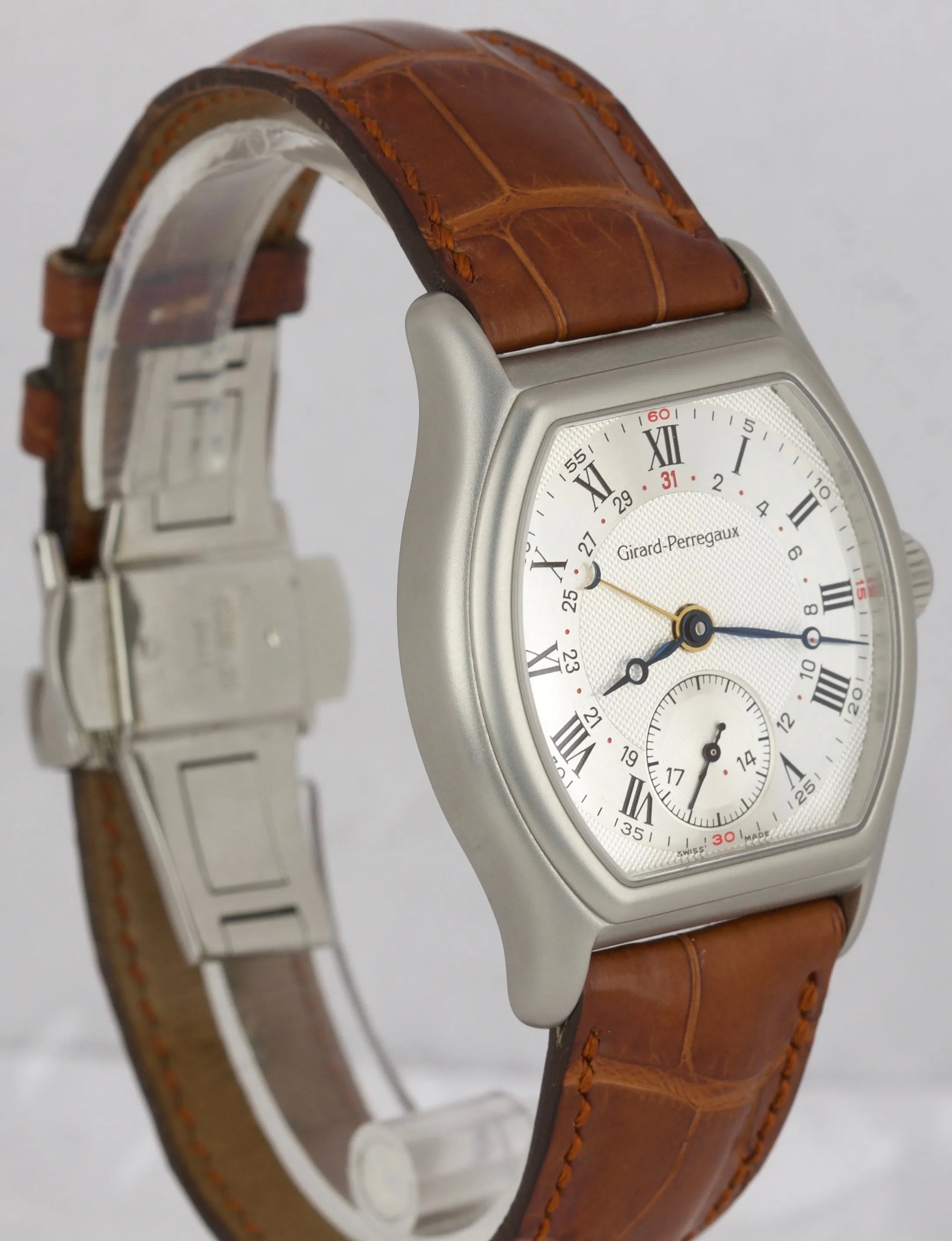 Girard Perregaux Richeville Stainless Steel Silver 34mm Calendar Watch 2730
