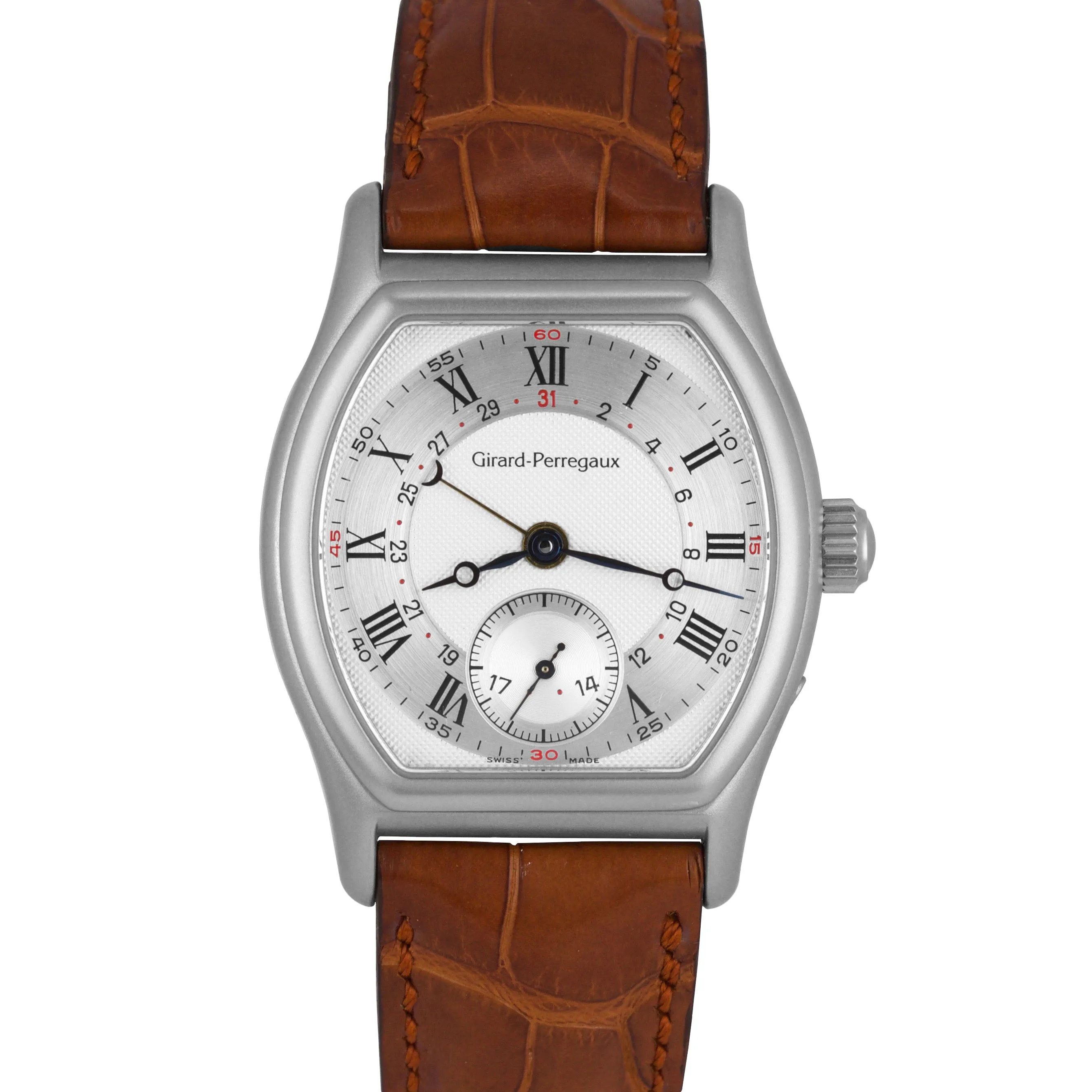 Girard Perregaux Richeville Stainless Steel Silver 34mm Calendar Watch 2730