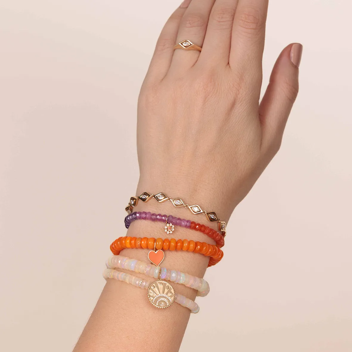 Gold & Diamond Floating Marquise Eye Eternity Bracelet
