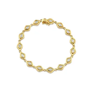 Gold & Diamond Floating Marquise Eye Eternity Bracelet