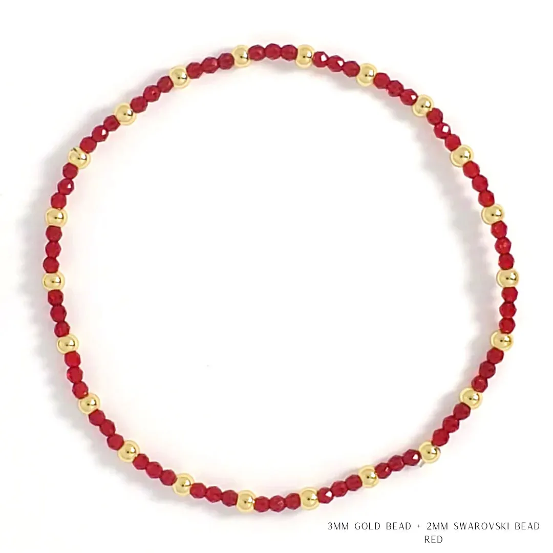 Gold Filled & Crystal Beaded Bracelets Style 6