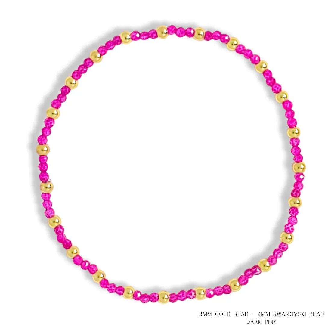 Gold Filled & Crystal Beaded Bracelets Style 6