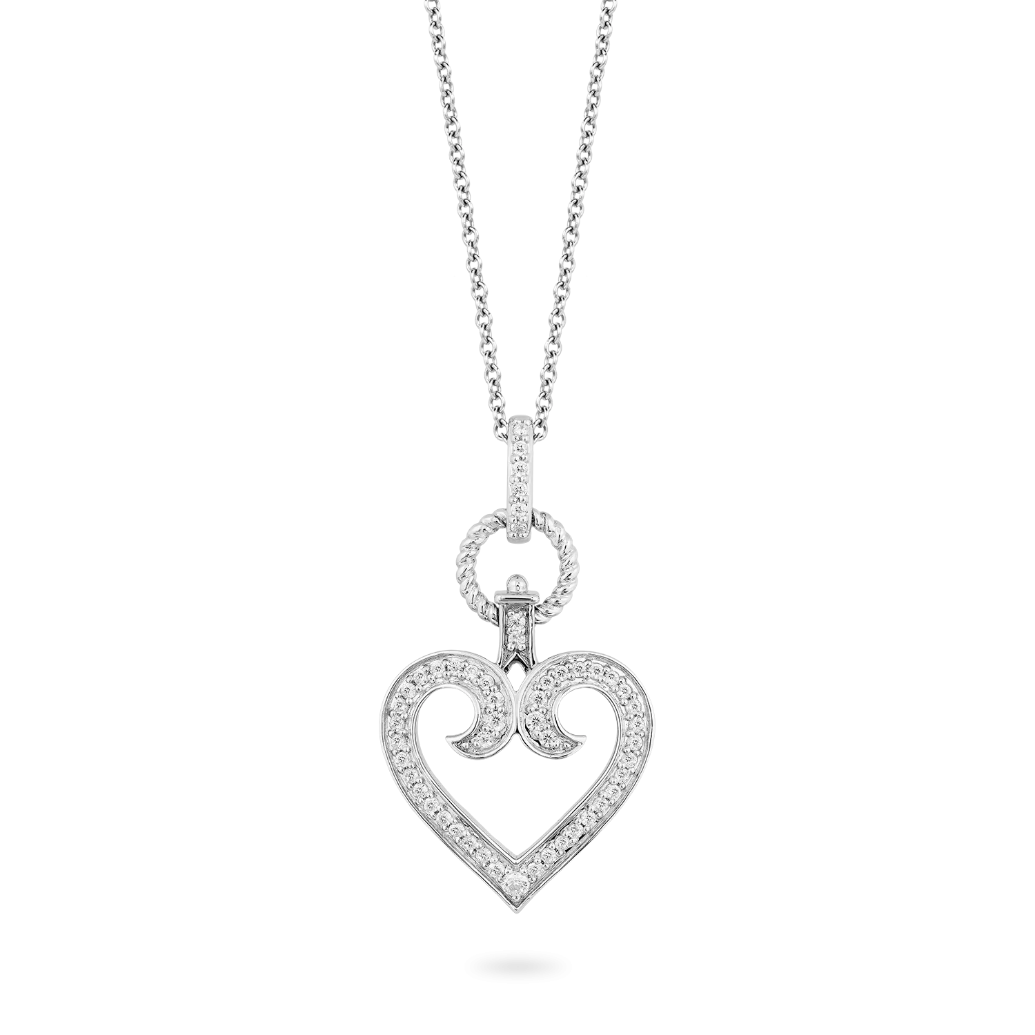 Hallmark Fine Jewelry Large Diamond Follow Your Heart Pendant in Sterling Silver
