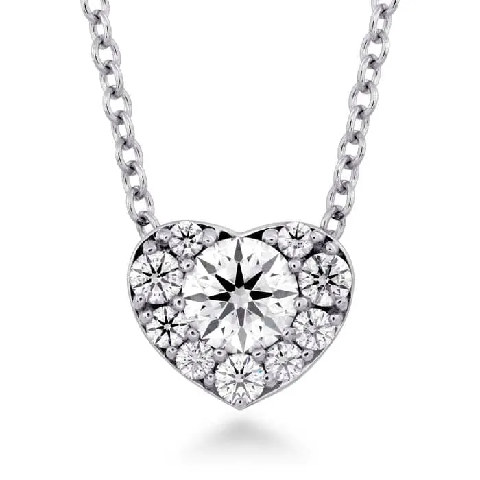 Hearts On Fire .38-.48CTW Diamond Fulfillment Heart Pendant, 18K White Gold