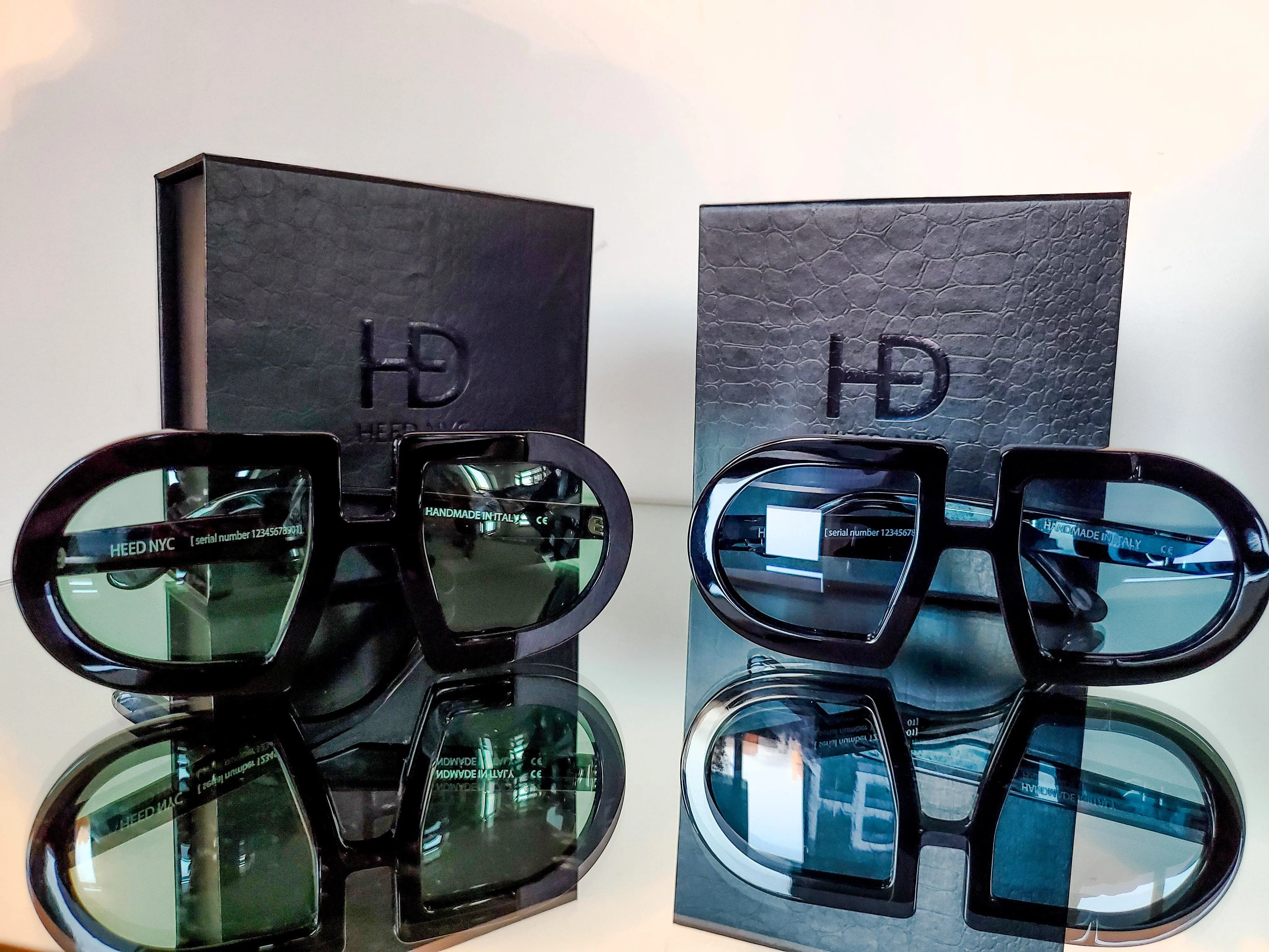 HEED NYC Luxury Black Frame "Green Tint" Eyewear