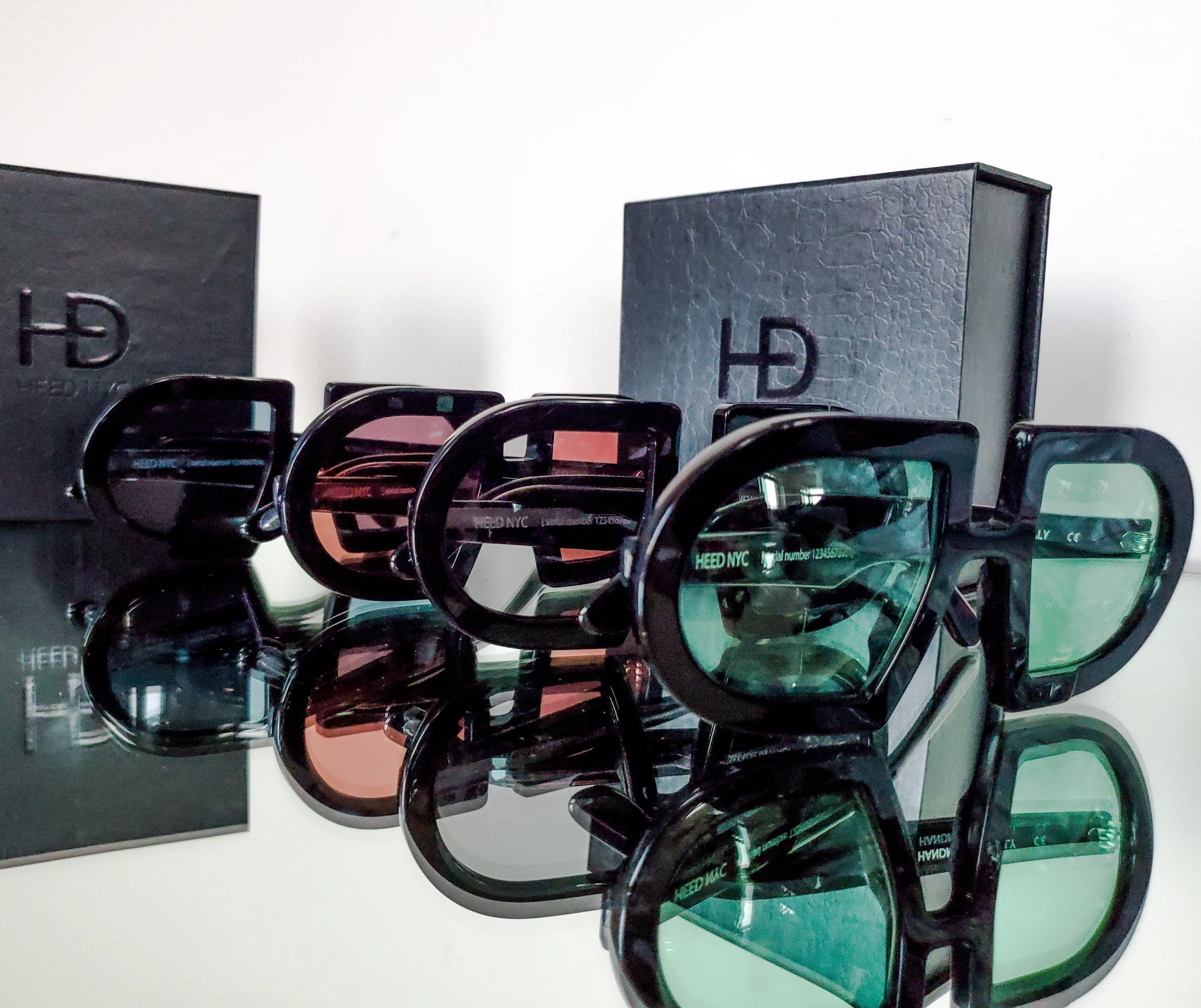 HEED NYC Luxury Black Frame "Green Tint" Eyewear