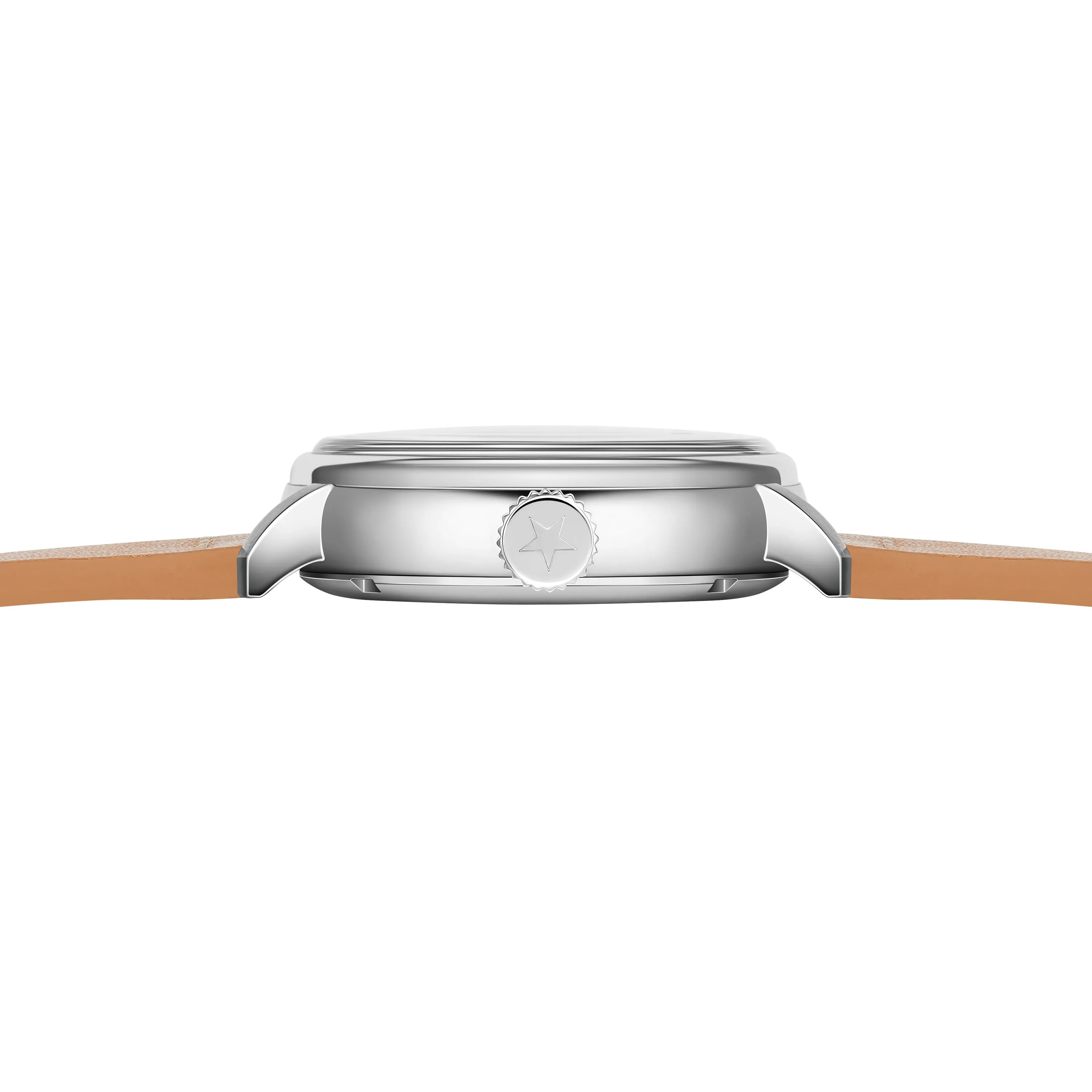 Hero. Skeleton Dial. Sky Blue. Beige Leather Strap. SG-1003-01