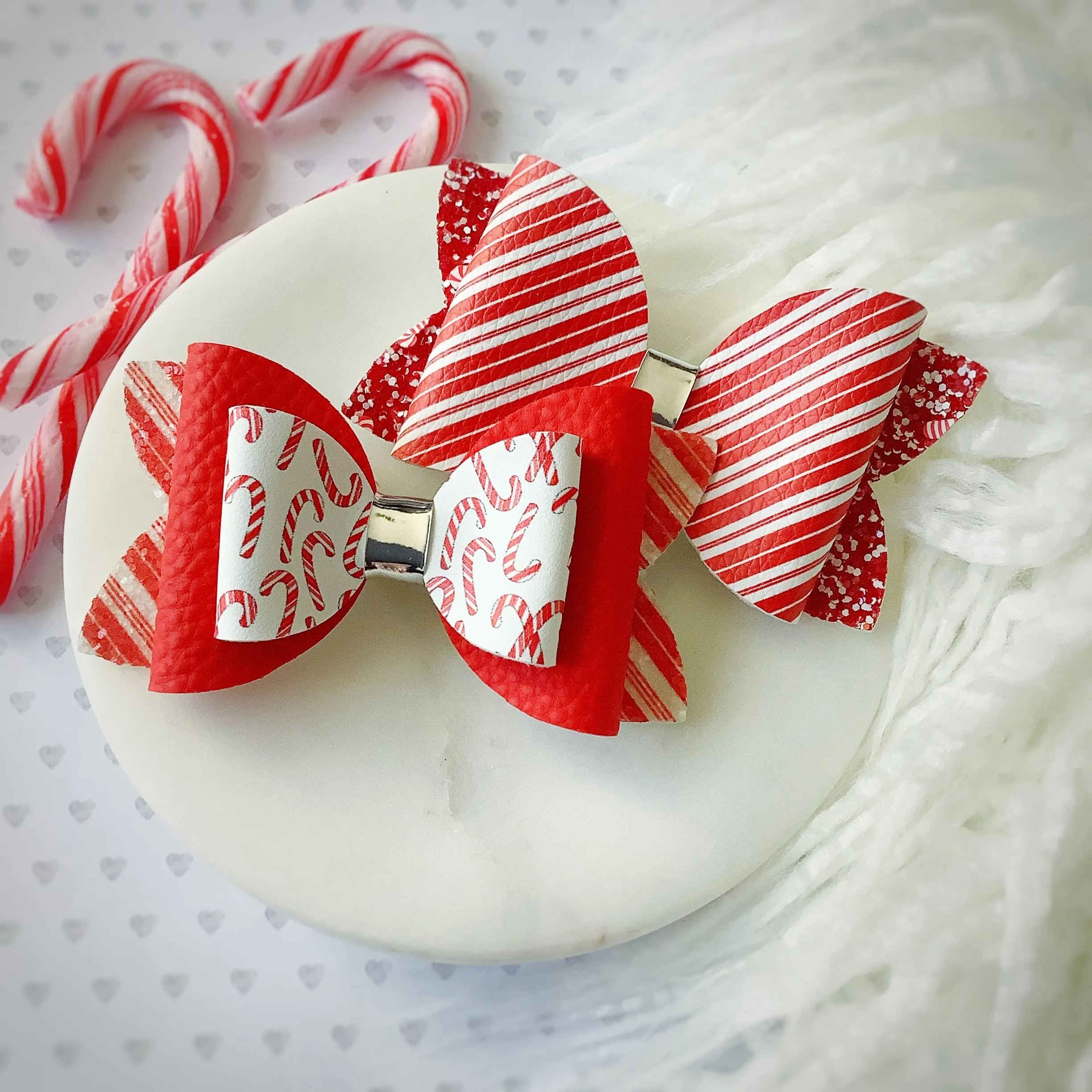 Holiday Treats Faux Leather Bow Collection