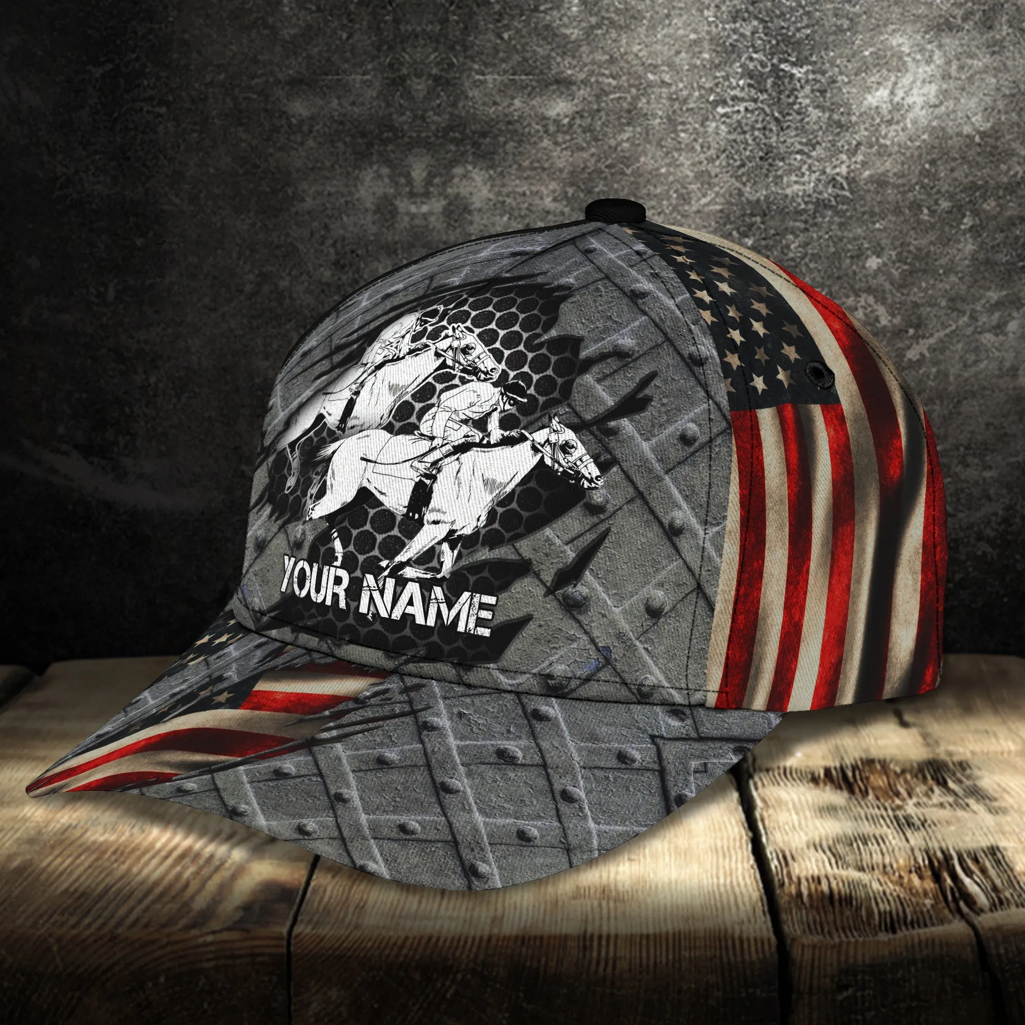 Horse Racing Hd98- Personalized Name Cap -Loop- Hd98 33