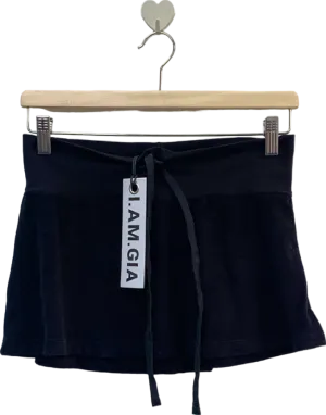 I.AM.GIA Black Coleta crystal logo embellished mini Skirt S