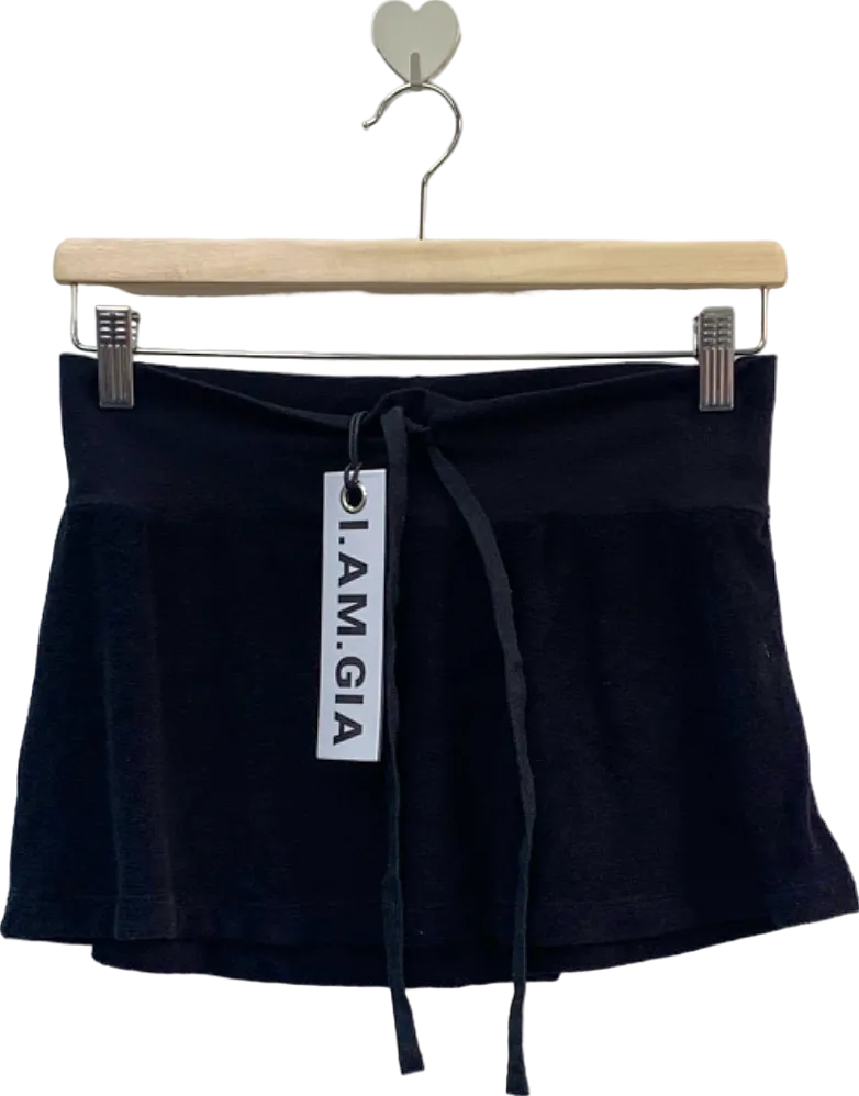I.AM.GIA Black Coleta crystal logo embellished mini Skirt S