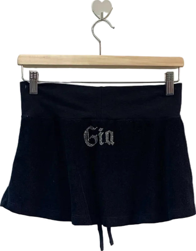 I.AM.GIA Black Coleta crystal logo embellished mini Skirt S