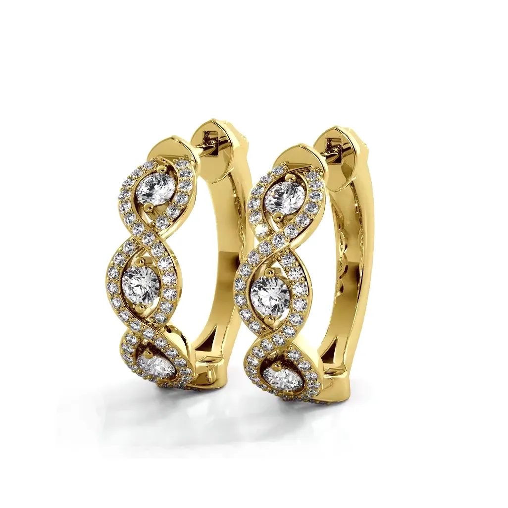 Infinity Style 1.0 ctw. Diamond Hoop Earrings
