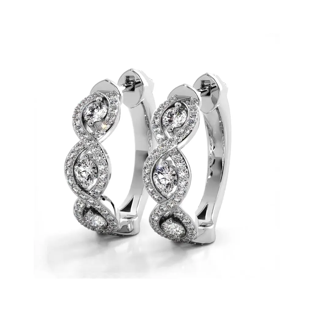 Infinity Style 1.0 ctw. Diamond Hoop Earrings