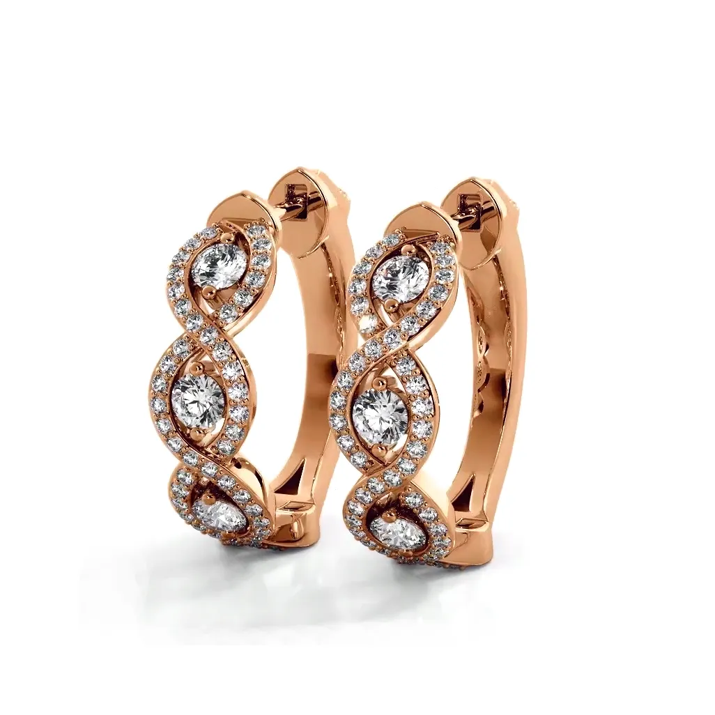 Infinity Style 1.0 ctw. Diamond Hoop Earrings
