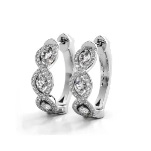 Infinity Style 1.0 ctw. Diamond Hoop Earrings