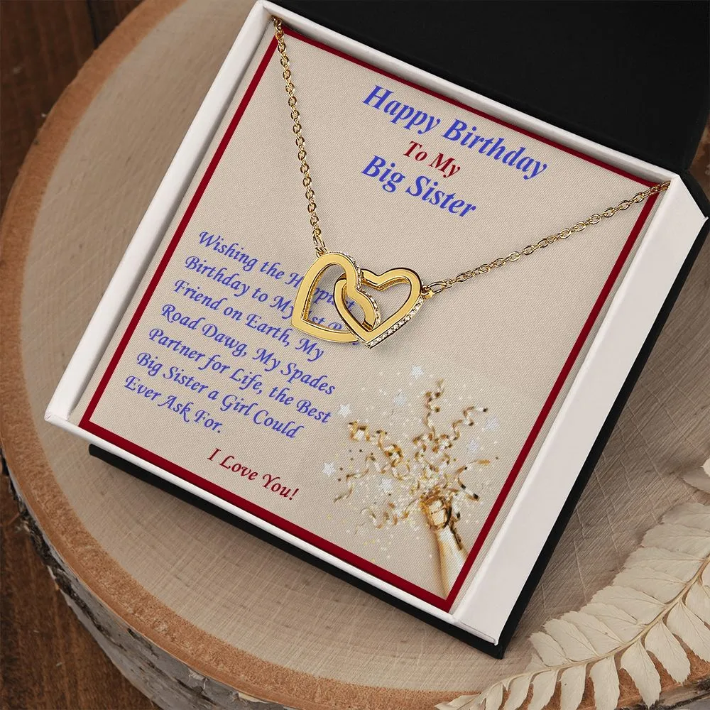 Interlocking Hearts Necklace, For Her, Custom Message Card