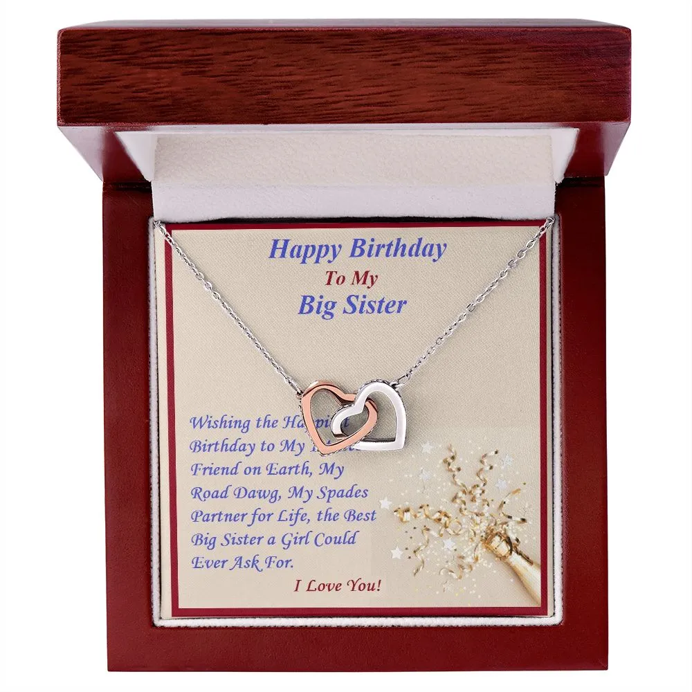 Interlocking Hearts Necklace, For Her, Custom Message Card