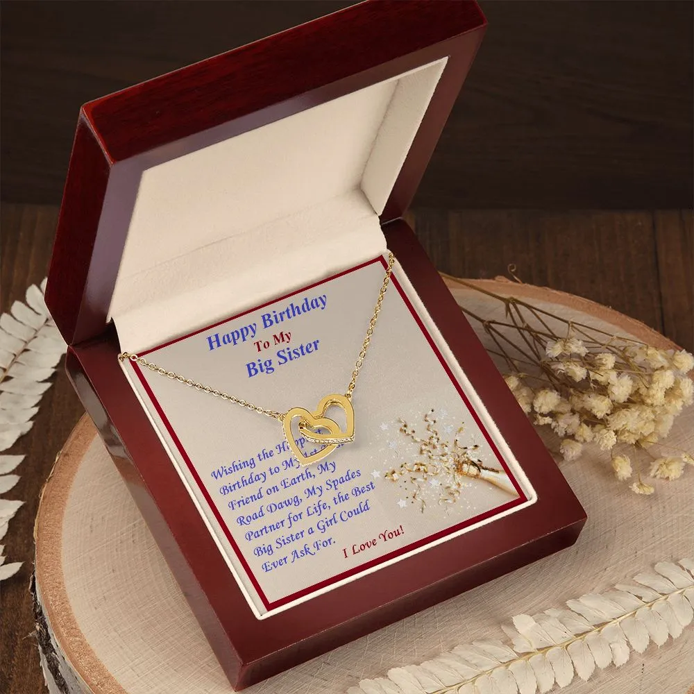Interlocking Hearts Necklace, For Her, Custom Message Card