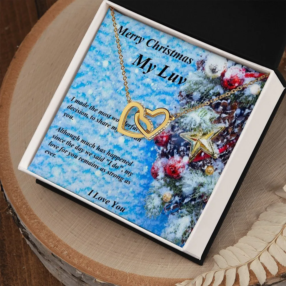 Interlocking Hearts Necklace, For Her, for Christmas, Anniversary, Birthday, Valentine's Day, Mother's Day, with Custom Message Card