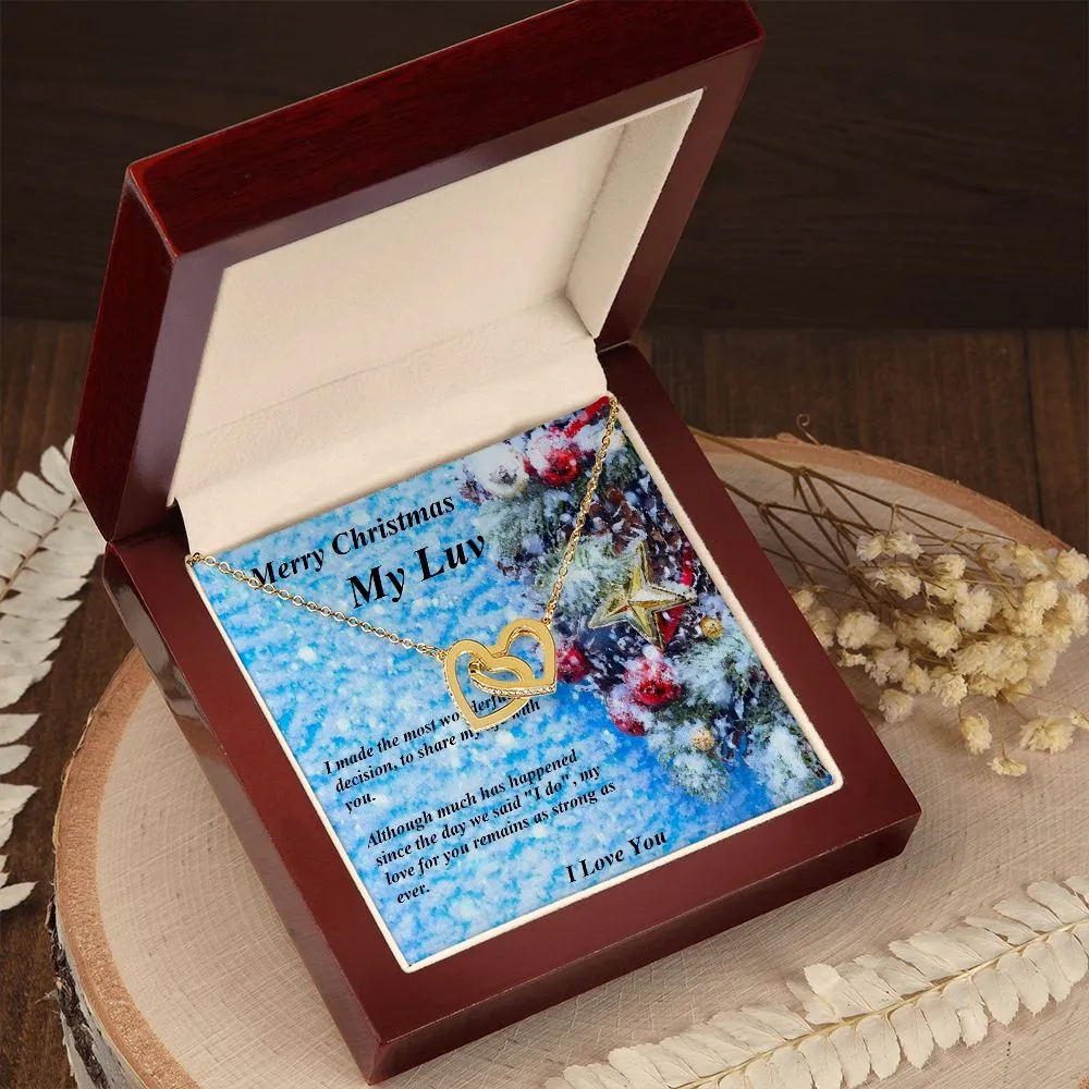 Interlocking Hearts Necklace, For Her, for Christmas, Anniversary, Birthday, Valentine's Day, Mother's Day, with Custom Message Card