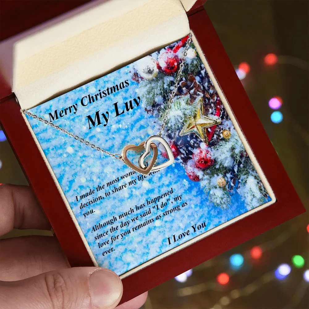 Interlocking Hearts Necklace, For Her, for Christmas, Anniversary, Birthday, Valentine's Day, Mother's Day, with Custom Message Card