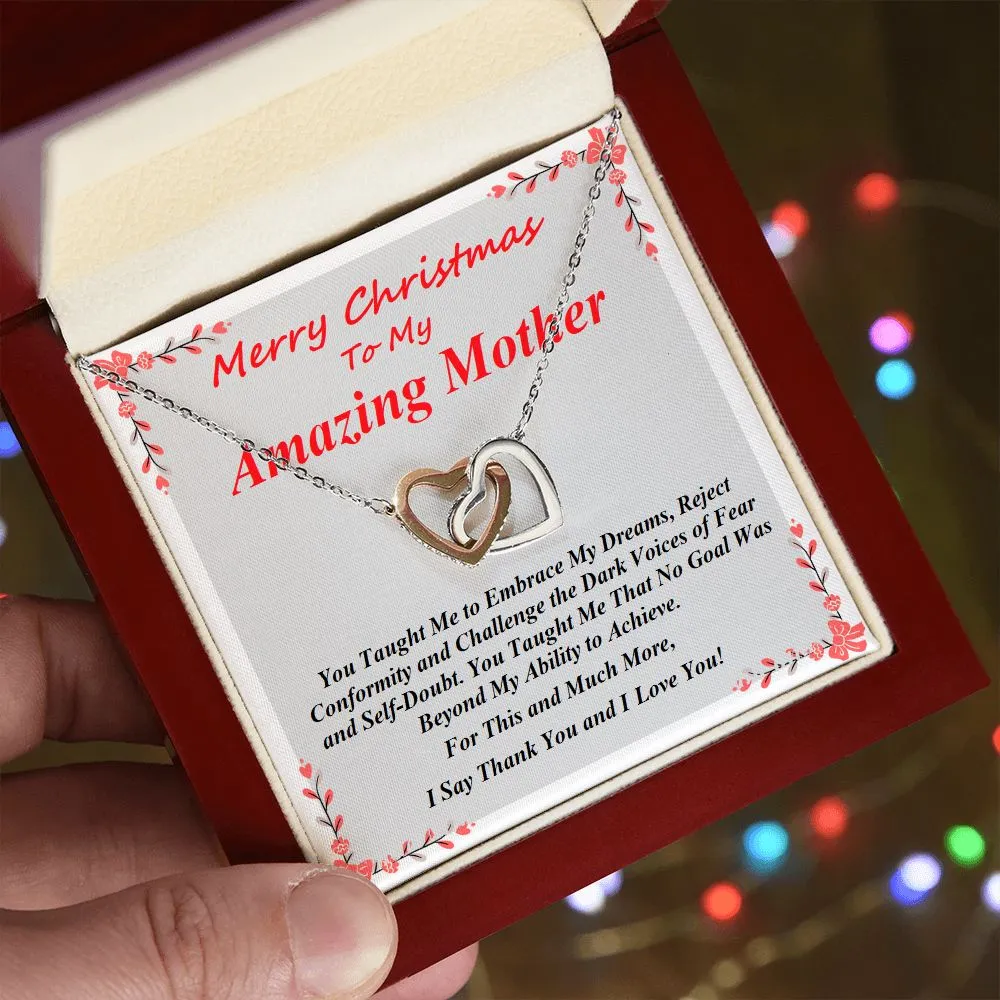Interlocking Hearts Necklace, For Her, Message Card