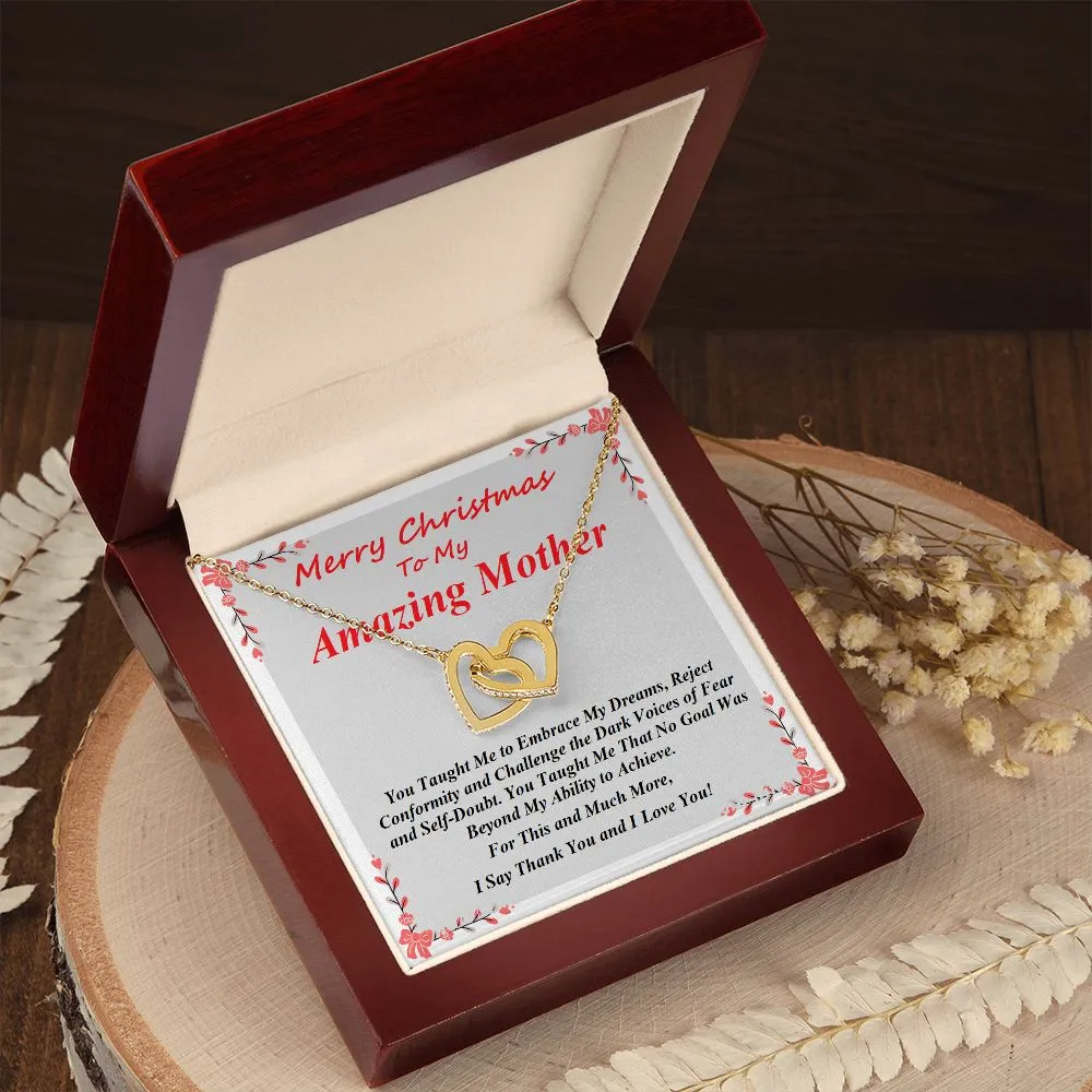 Interlocking Hearts Necklace, For Her, Message Card