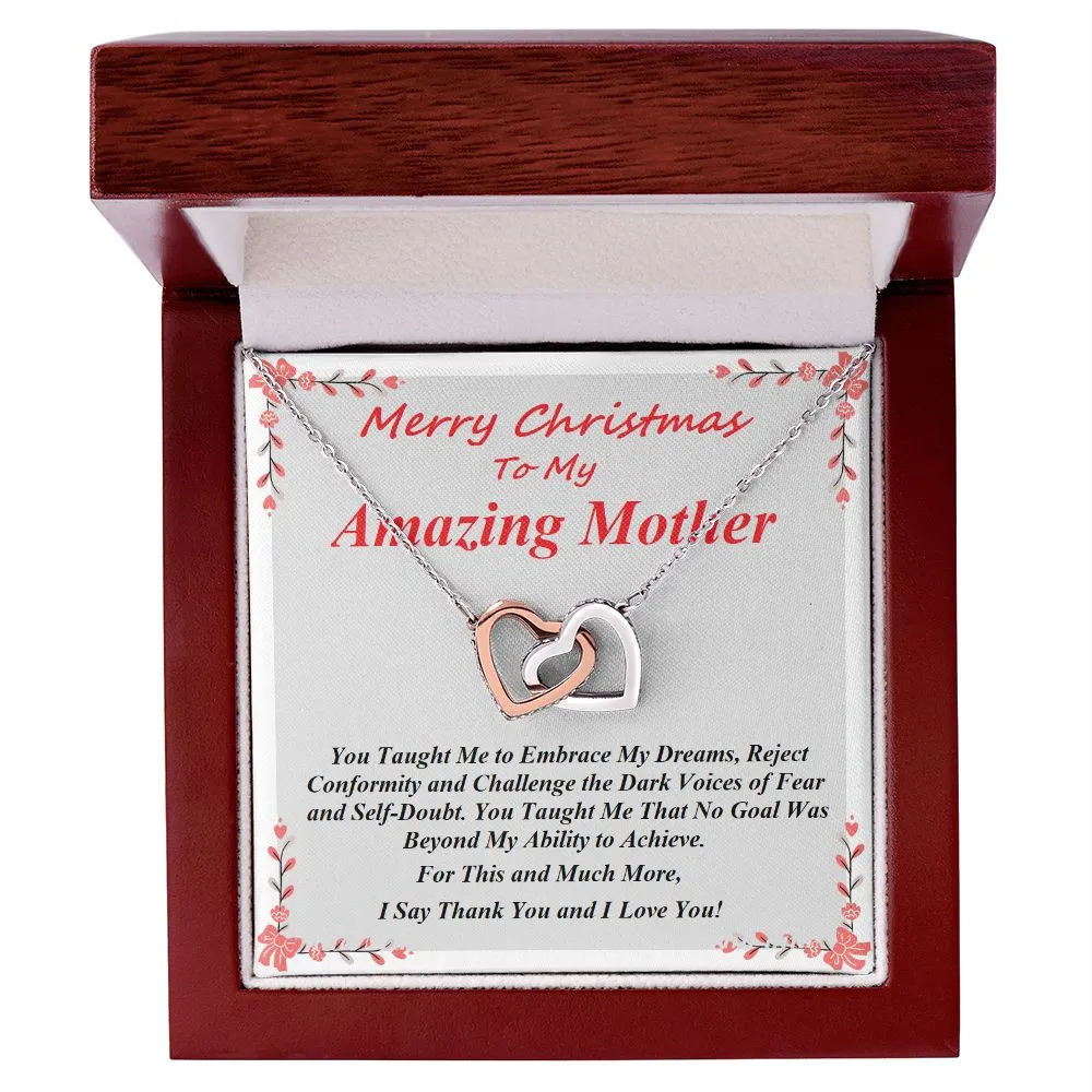 Interlocking Hearts Necklace, For Her, Message Card
