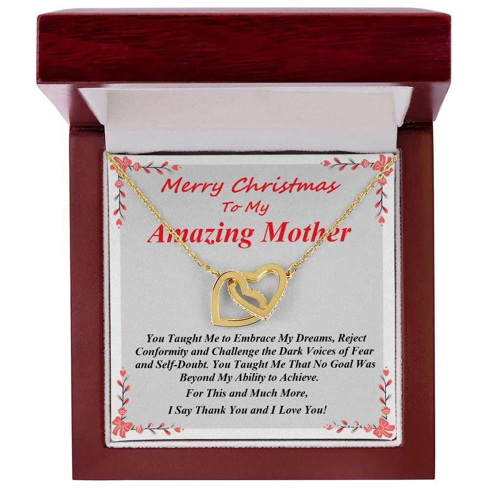 Interlocking Hearts Necklace, For Her, Message Card