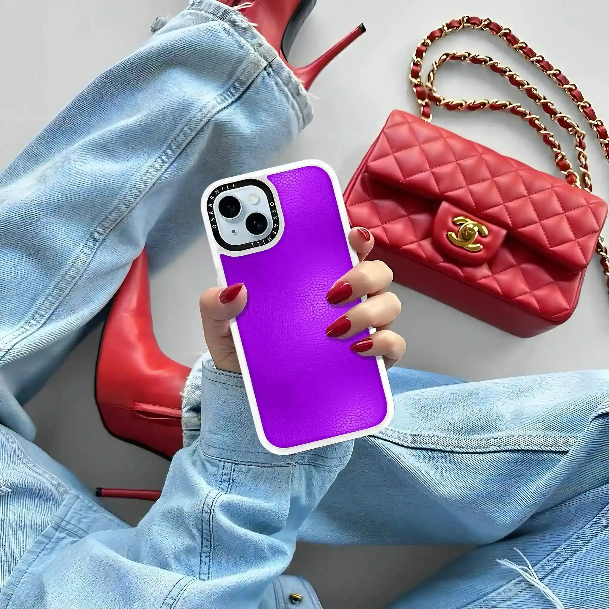 iPhone 15 Case Classic Leather — Dark Violet