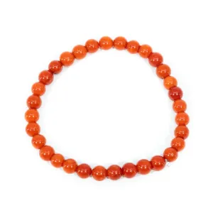Italian Red Coral 6mm Luxury Beaded Bracelet