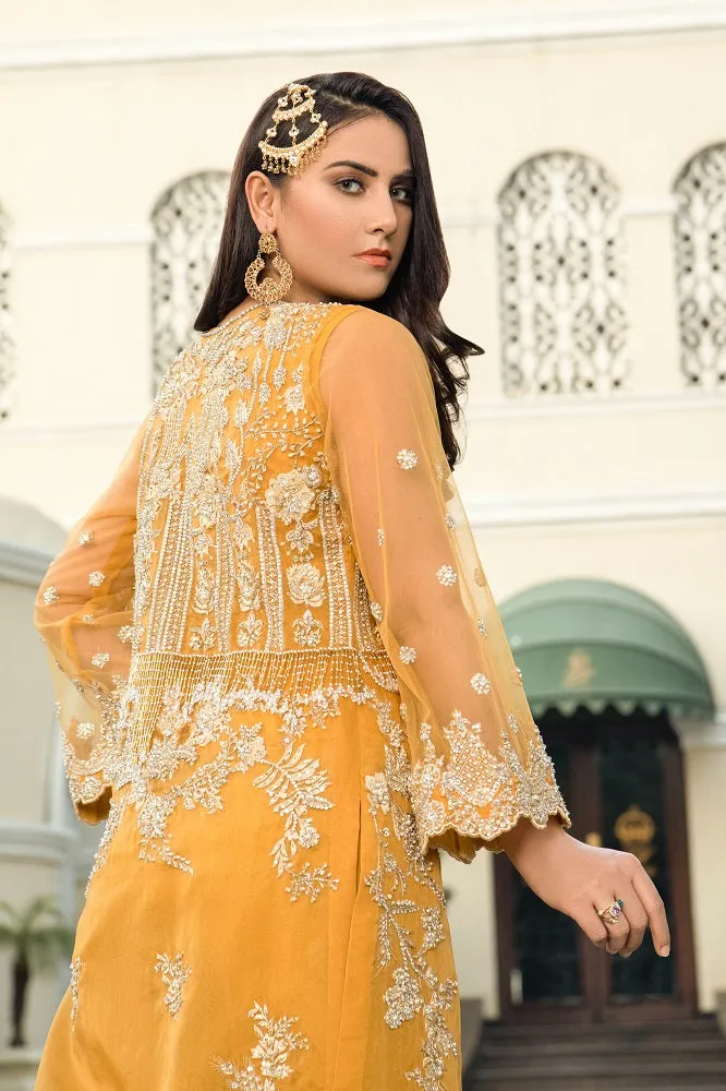 Jacket Sharara Mustard Yellow Pakistani Bridal Dress